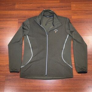 Abacus count On Olive Green Zip-Up Golf Jacket with Embroidered Logo